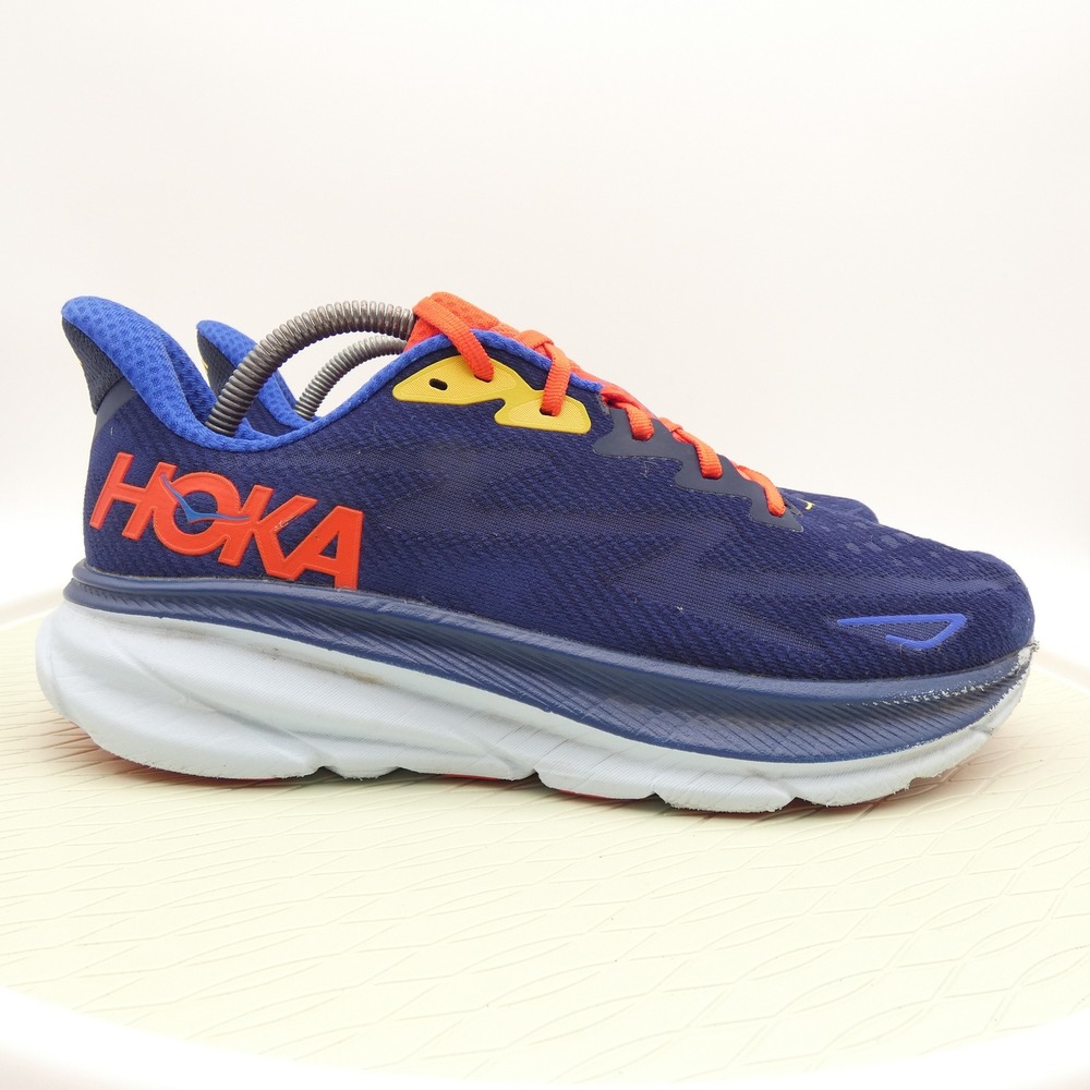 Hoka One One Clifton 9 Mens 10 Deep Lake Ceramic Blue Orange 1127895 BBDGB
